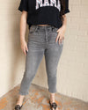 Kelly Blk Washed Cuffed Jeans
