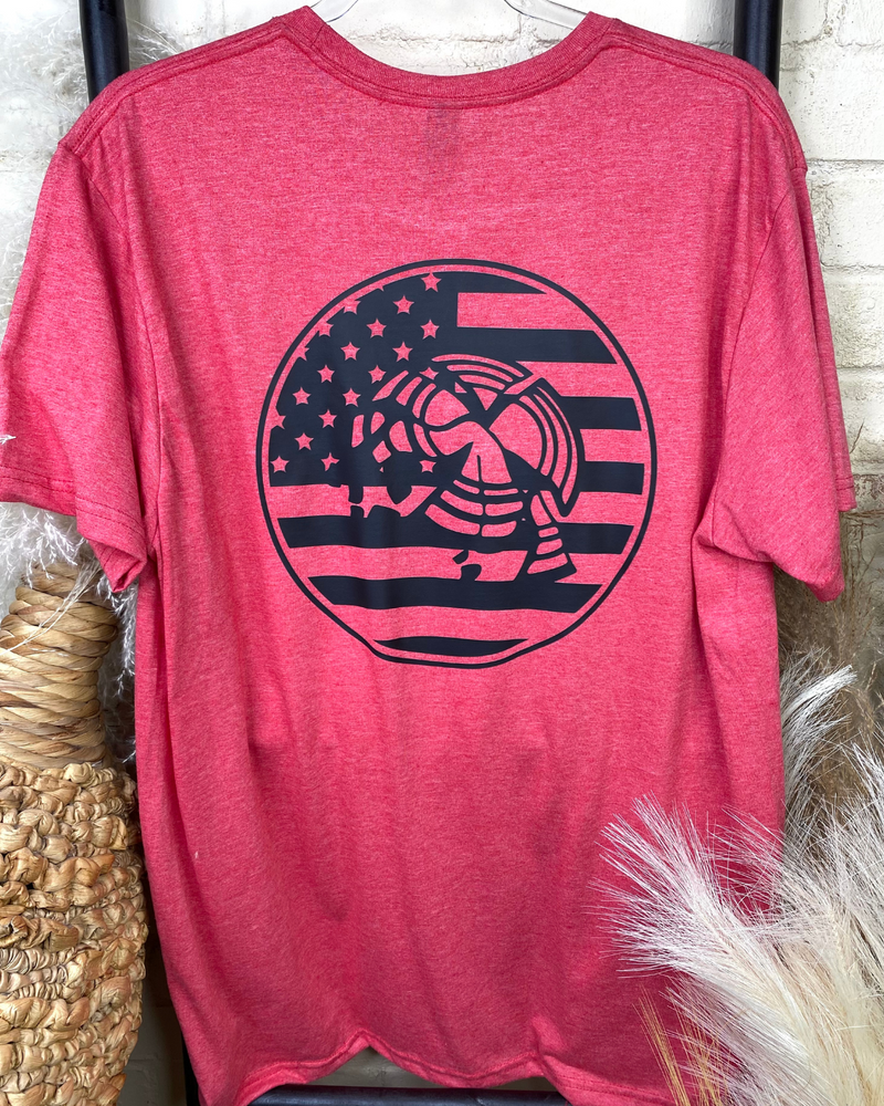Red Broken Clay With Flag Tee