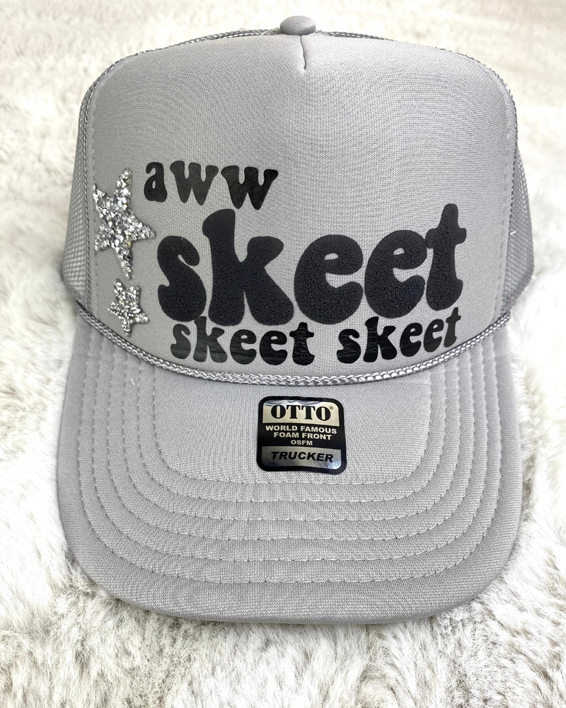 Aww Skeet Skeet Skeet Grey Trucker Hat