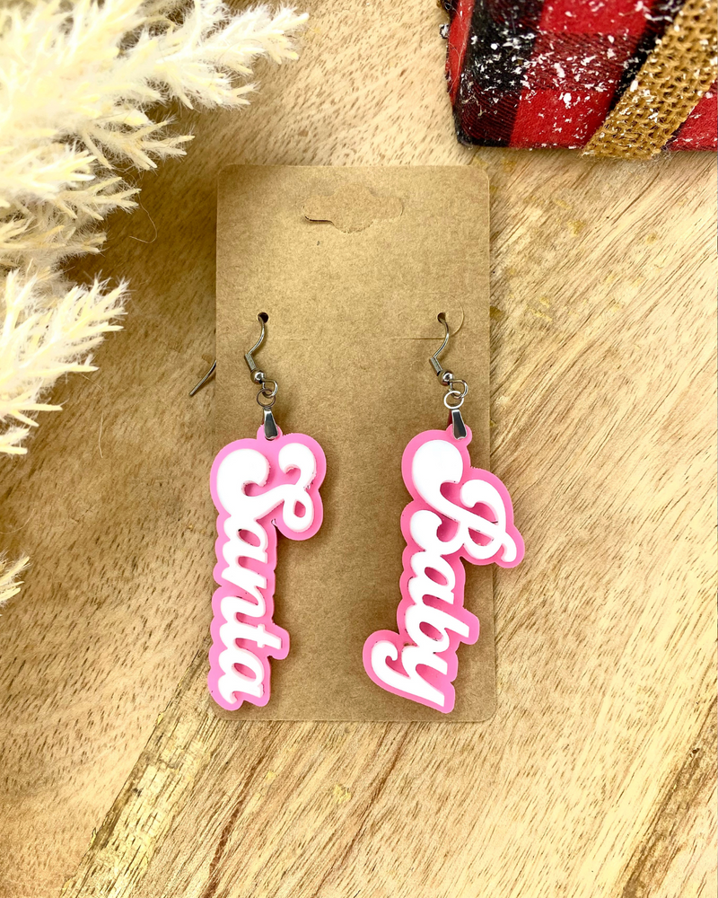 Pink Santa Baby Earrings