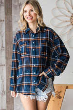 Howdy Christmas Blue Plaid Top