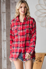 Merry Christmas Red Plaid Top