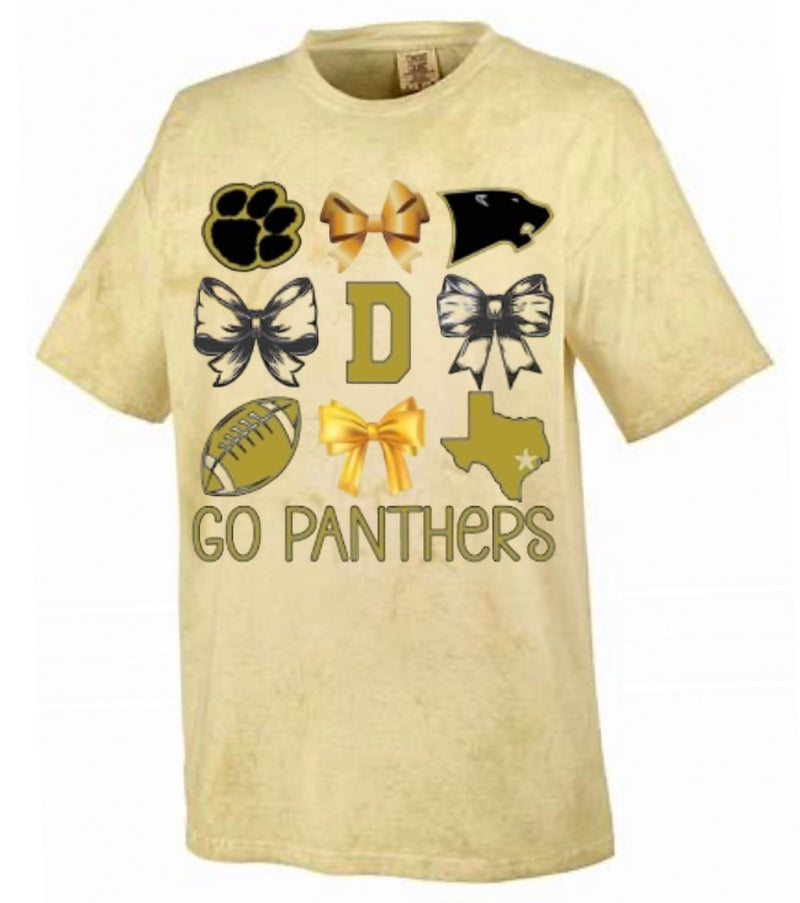 Go Panthers Bow Tee In Yellow