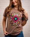 Aztec Symbol Tee In Brown