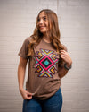 Aztec Symbol Tee In Brown