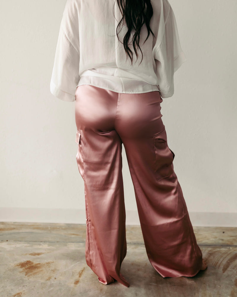 The Carter Rose Satin Pants