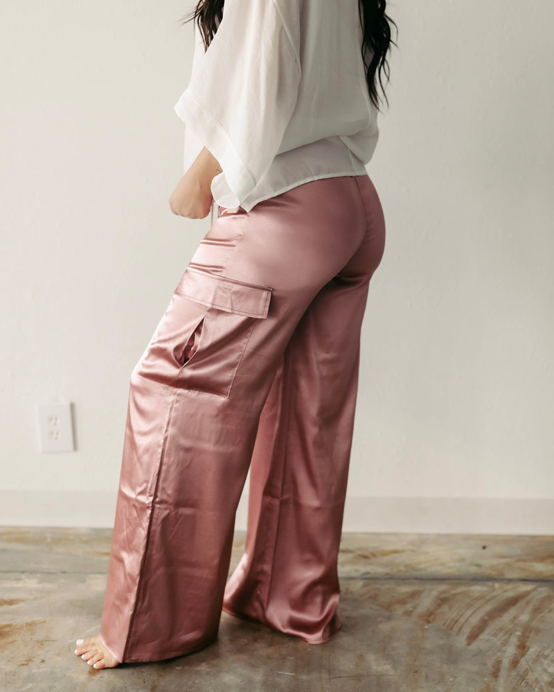 The Carter Rose Satin Pants