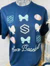 SOCO Cream Baseball Bow Tee