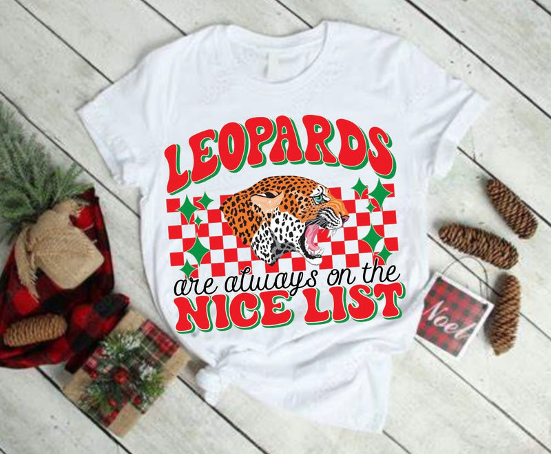 Leopards On The Nice List Tee