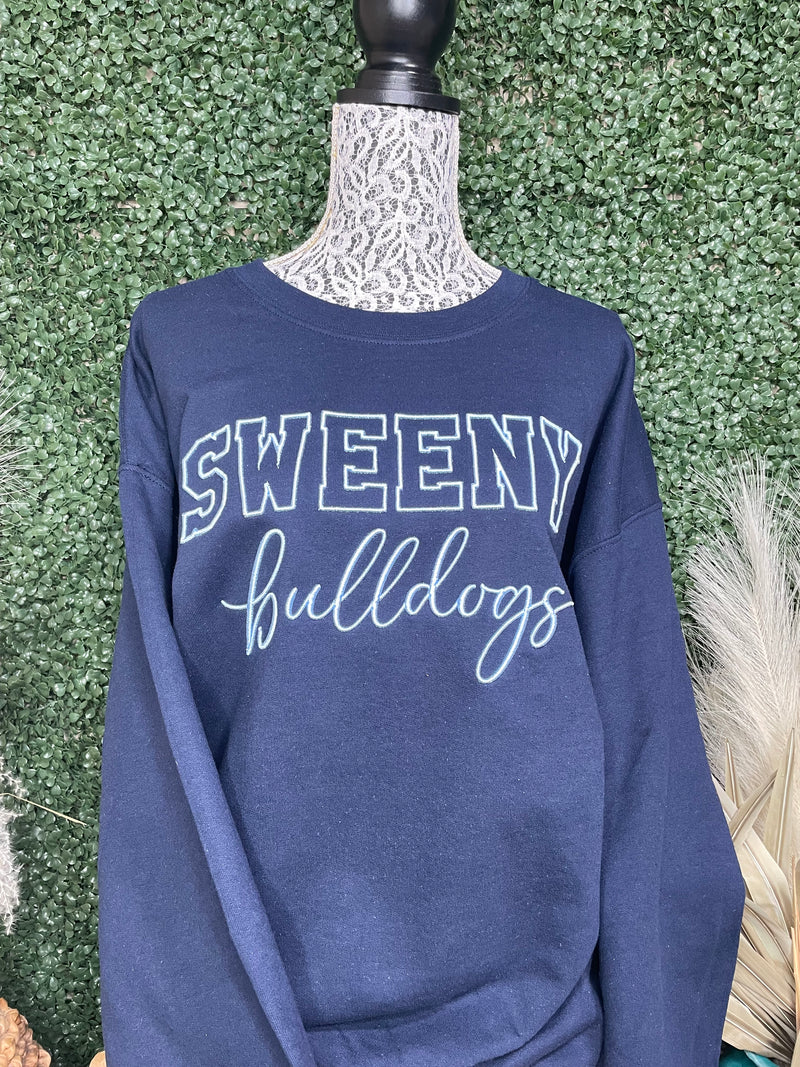 Sweeny Bulldogs Embroidered Navy Pullover