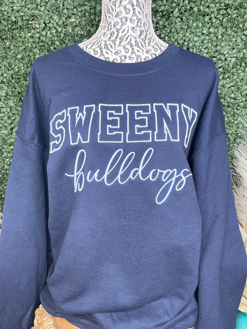 Sweeny Bulldogs Embroidered Navy Pullover