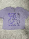 Wildcats Stacked Metallic Puff Tee