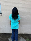 Driftwood Henley Top In Turquoise