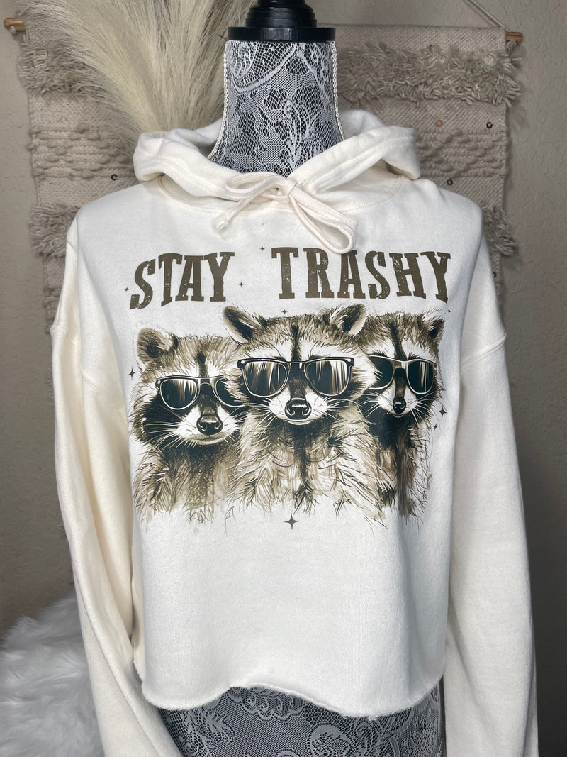 Stay Trashy Cropped Hoodie