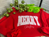 MERRY Christmas Embroidered Sweatshirt In Red