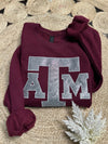 Embroidered Sweatshirt In Maroon