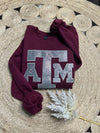 Embroidered Sweatshirt In Maroon