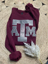 Embroidered Sweatshirt In Maroon