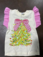 Christmas Tree Pink Ruffle Tee