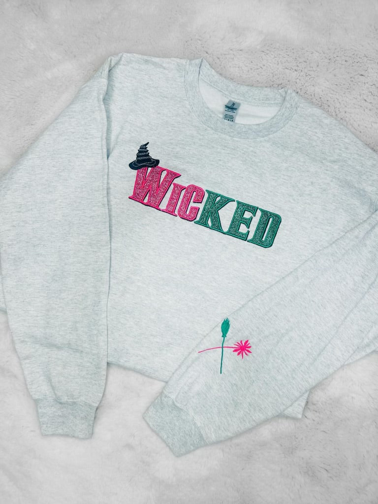 Wicked Embroidered Pullover In Ash