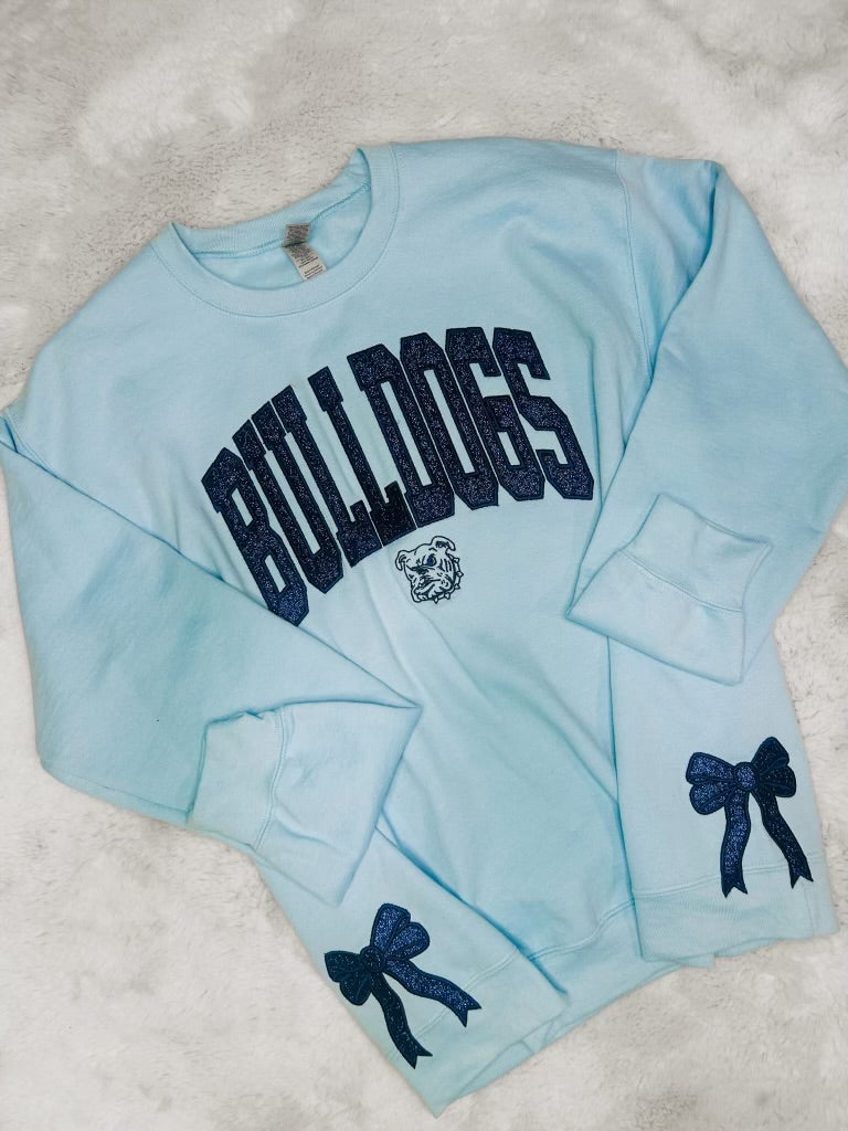 Bulldogs Bow Embroidered Pullover