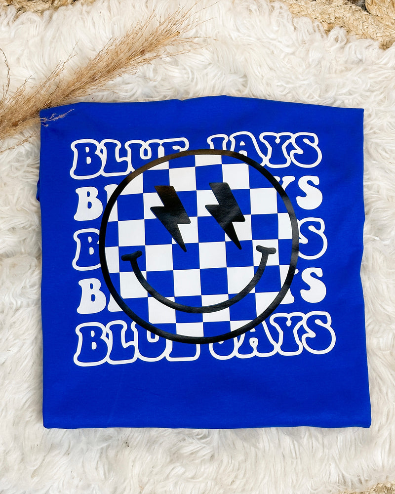 Bluejays Checkered Smiley Tee