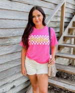 Panthers Checkered Pink Tee
