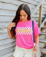 Panthers Checkered Pink Tee
