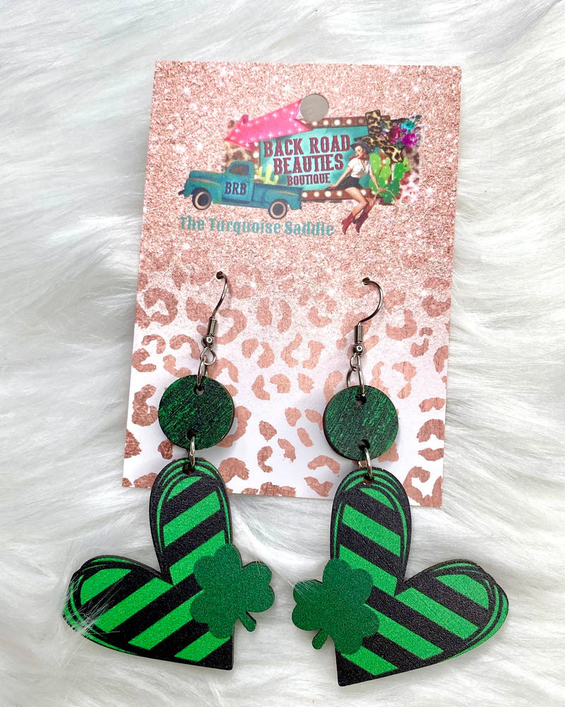 St. Patties Green Stripe Earrings