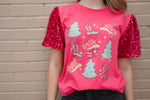 Western Christmas Sequin Top