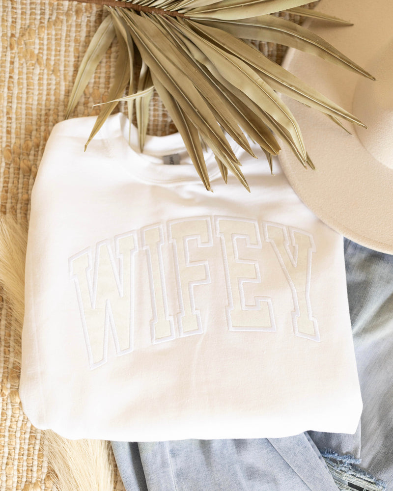 Wifey Embroidered Pullover
