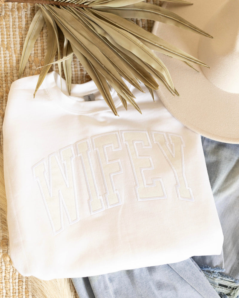 Wifey Embroidered Pullover