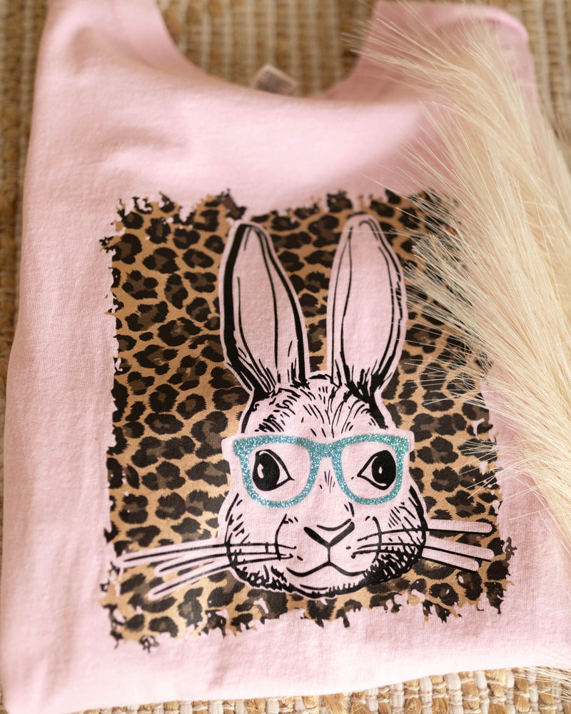 All About Rabbit Glasses Lt. Pink Tee