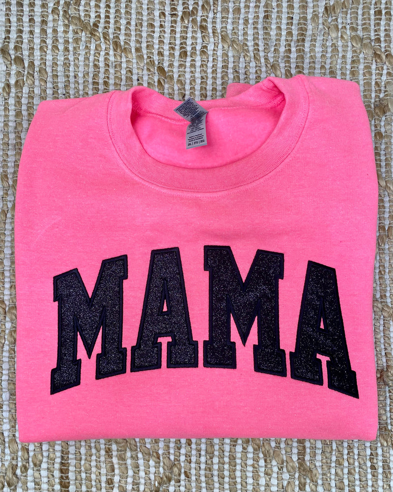 MAMA Hot Pink Embroidered Pullover