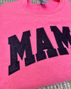 MAMA Hot Pink Embroidered Pullover