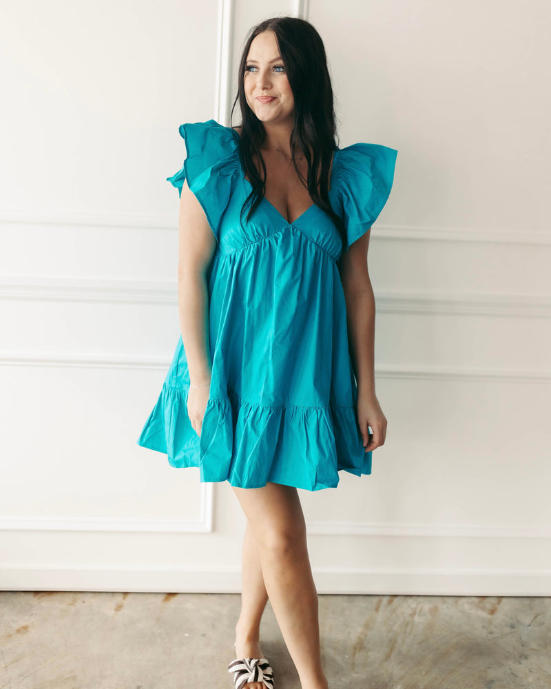 The Kelsey Ruffle Sleeve Dress