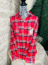 Merry Christmas Red Plaid Top