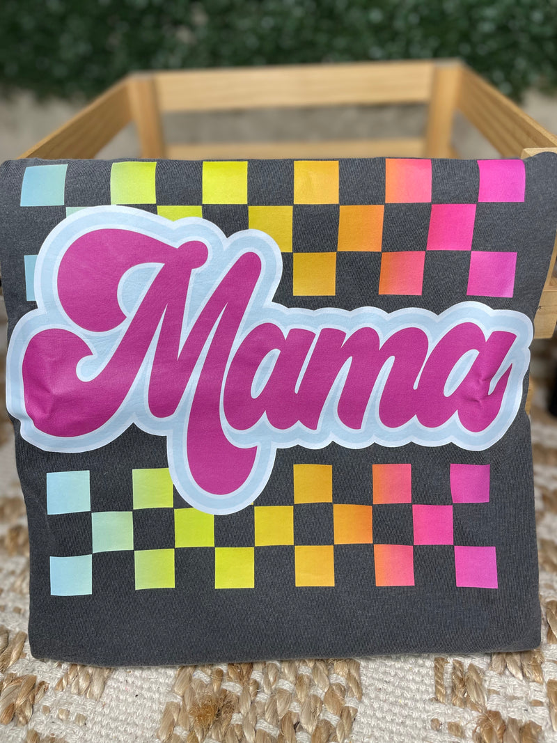 Multi Checkered Mama Tee