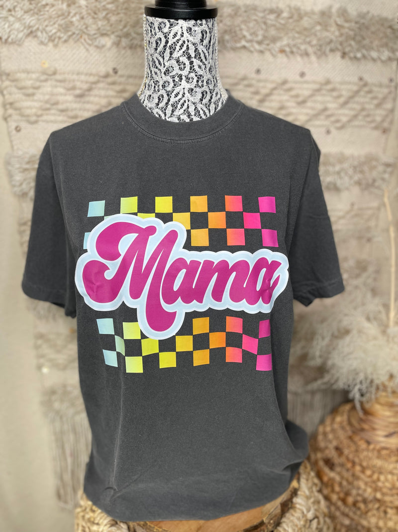 Multi Checkered Mama Tee