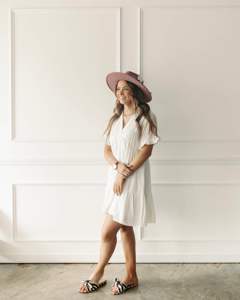 The Kendra White Ruffle Dress