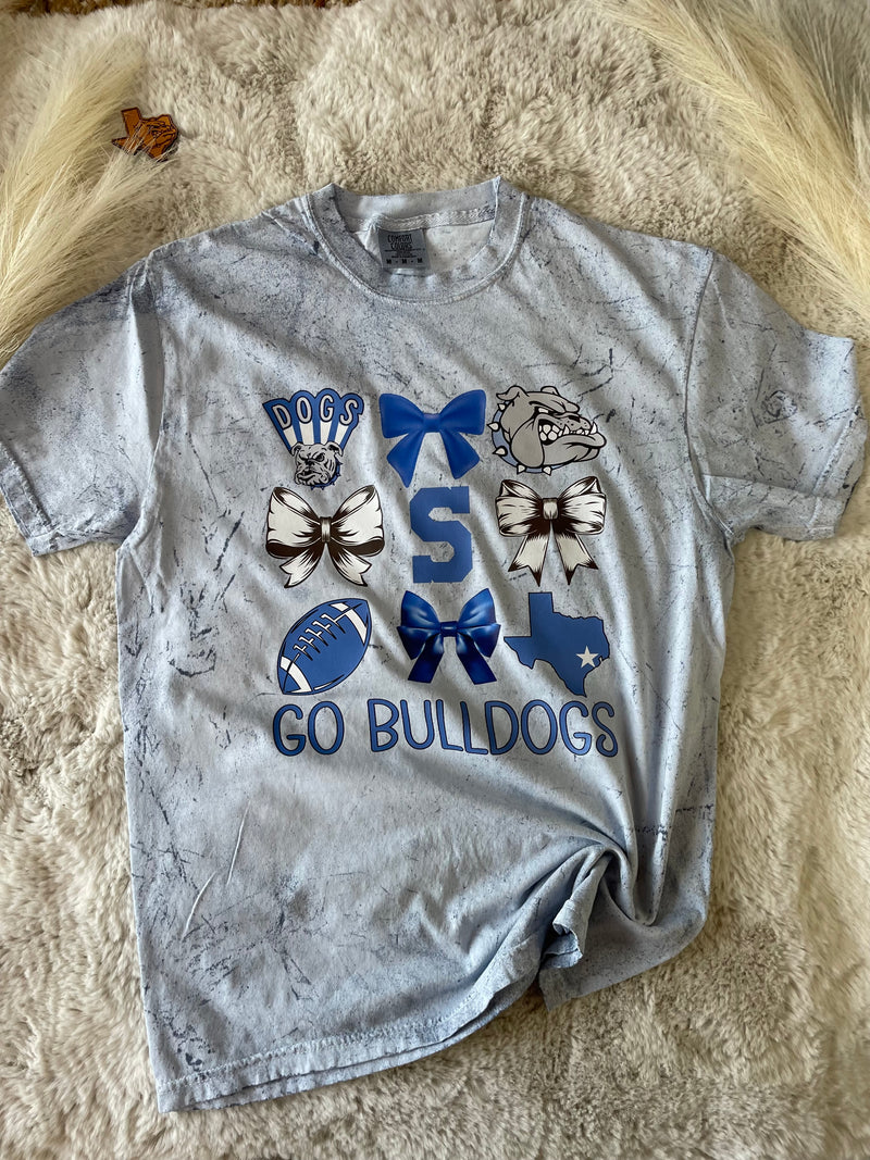 Go Bulldogs Bow Tee In Blue