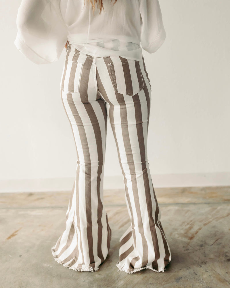 The Miranda Striped Flare Jeans