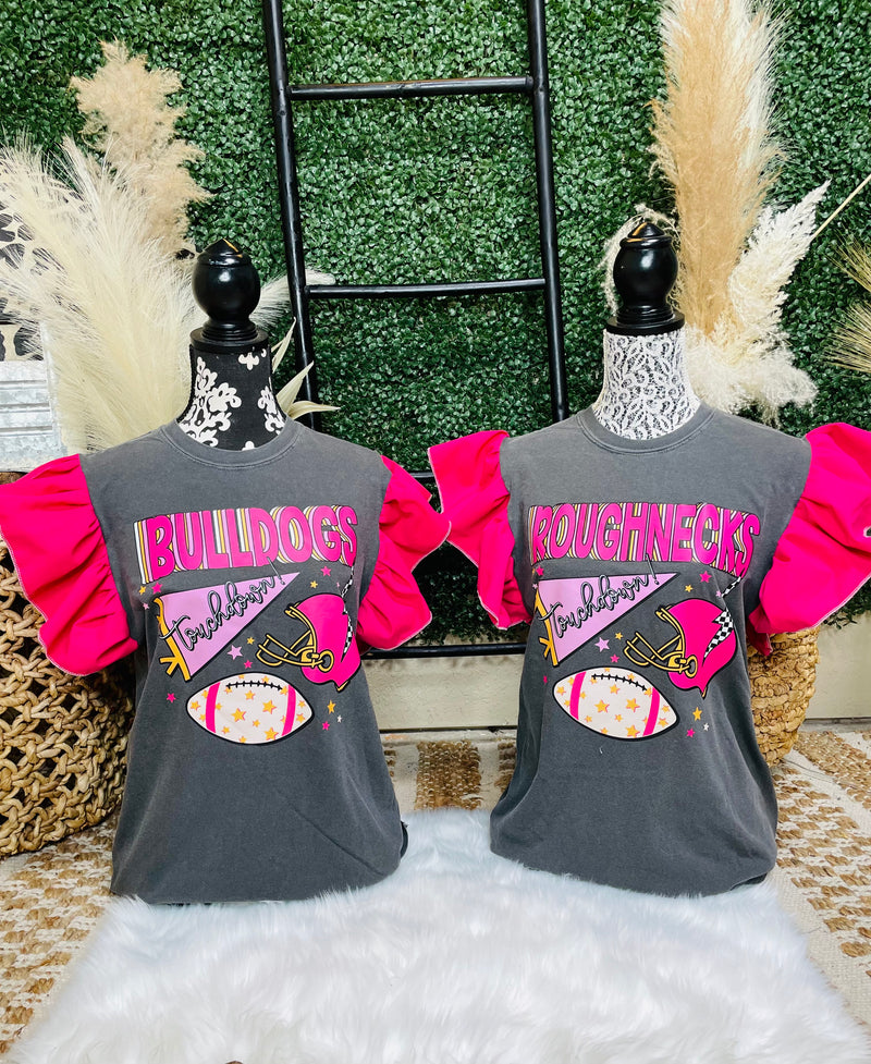 Pink Out Bulldogs Ruffle Tee