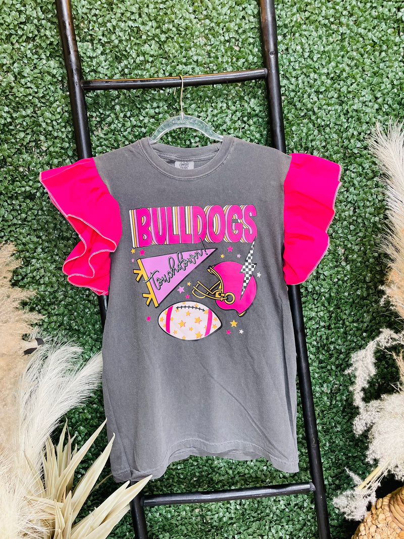 Pink Out Bulldogs Ruffle Tee