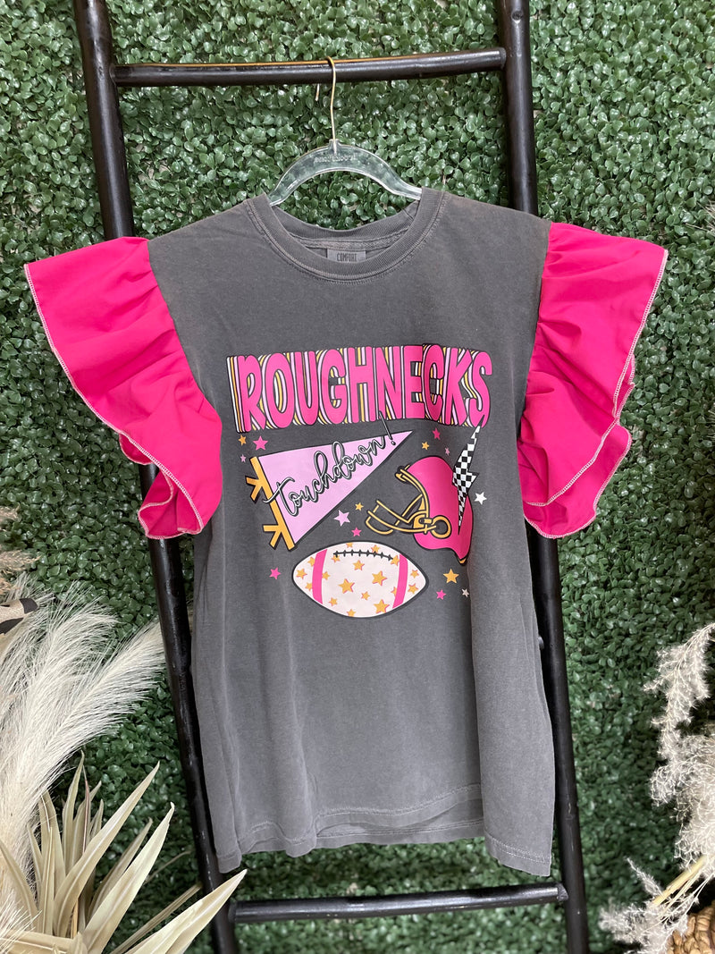 Pink Out Roughnecks Ruffle Tee