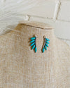 The Feather Turquoise Stud Earrings