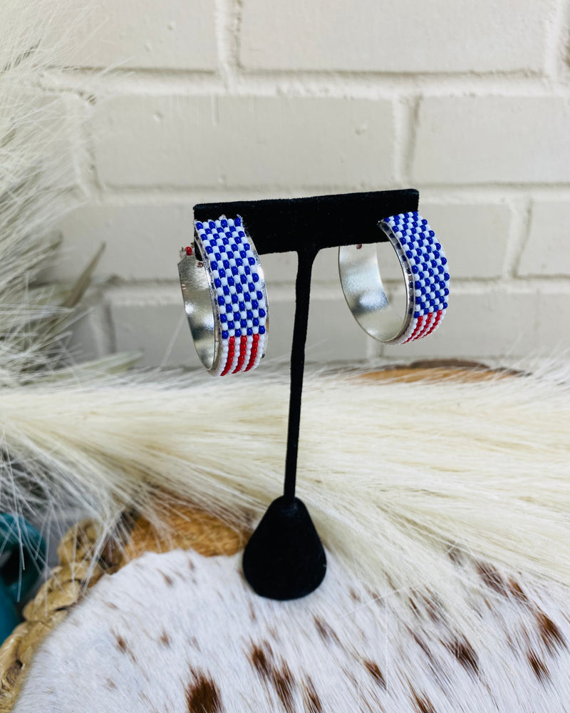 Celebrate America Beaded Hoops