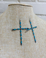 Nina Turquoise Cross Earrings