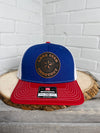Lone Star Shootout Leather Patch Hat In Blue/Red