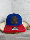 Lone Star Shootout Leather Patch Hat In Blue/Red